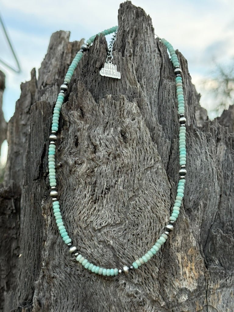 Sterling Silver Amazonite Beaded Choker