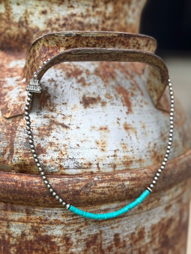 Sterling Silver Azure Soul Heishi Beaded Necklace