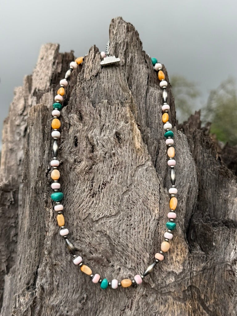 Sterling Silver Wild Harmony Stone Beaded Necklace
