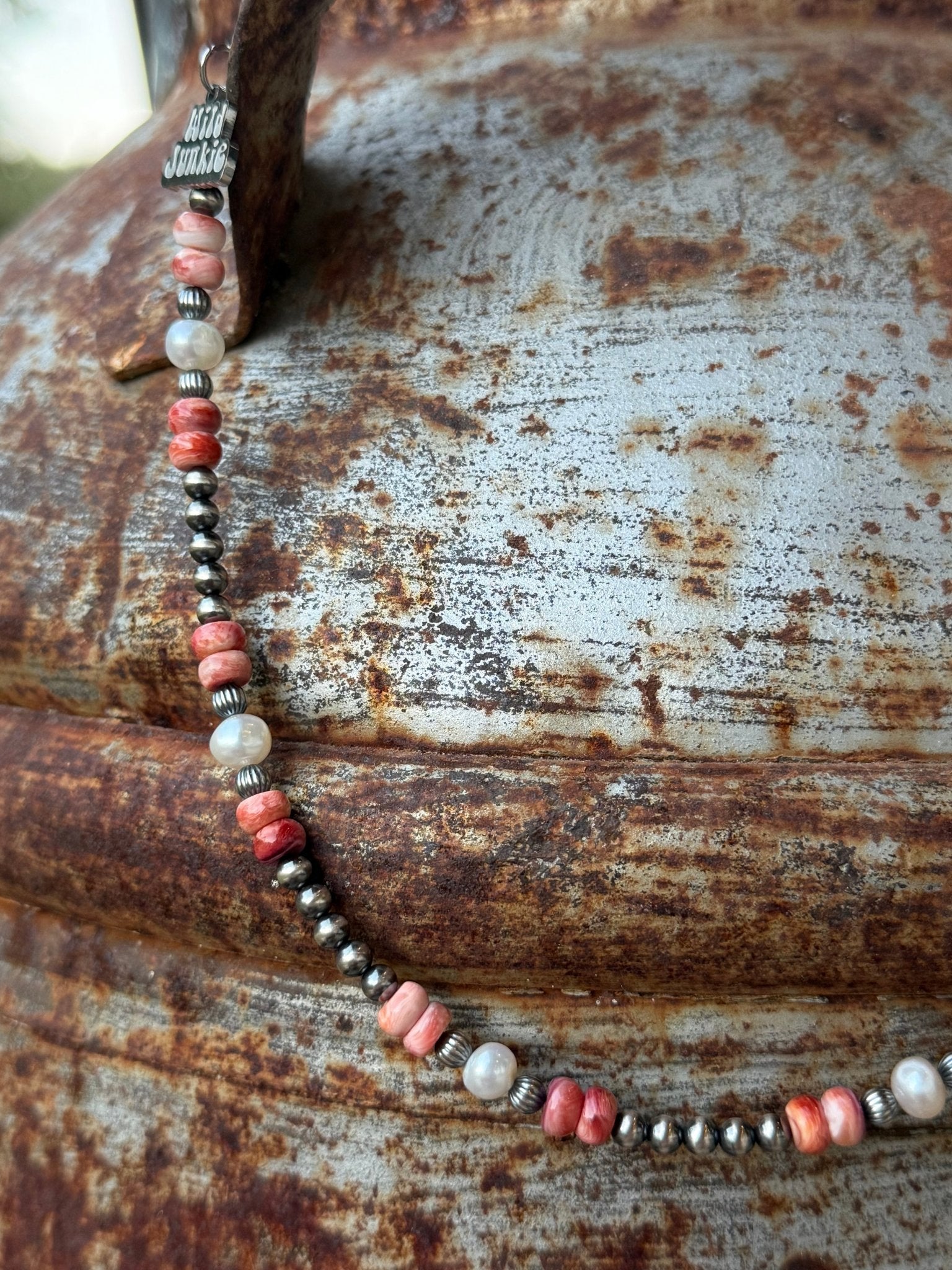 Sterling Silver Wild Spirit Spiny Oyster Beaded Necklace