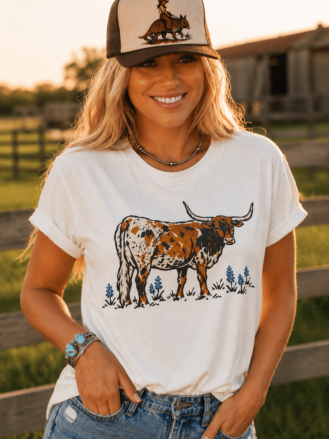 Texas Longhorn Bluebonnet Graphic Tee
