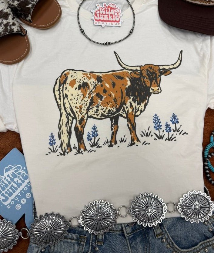 Texas Longhorn Bluebonnet Graphic Tee