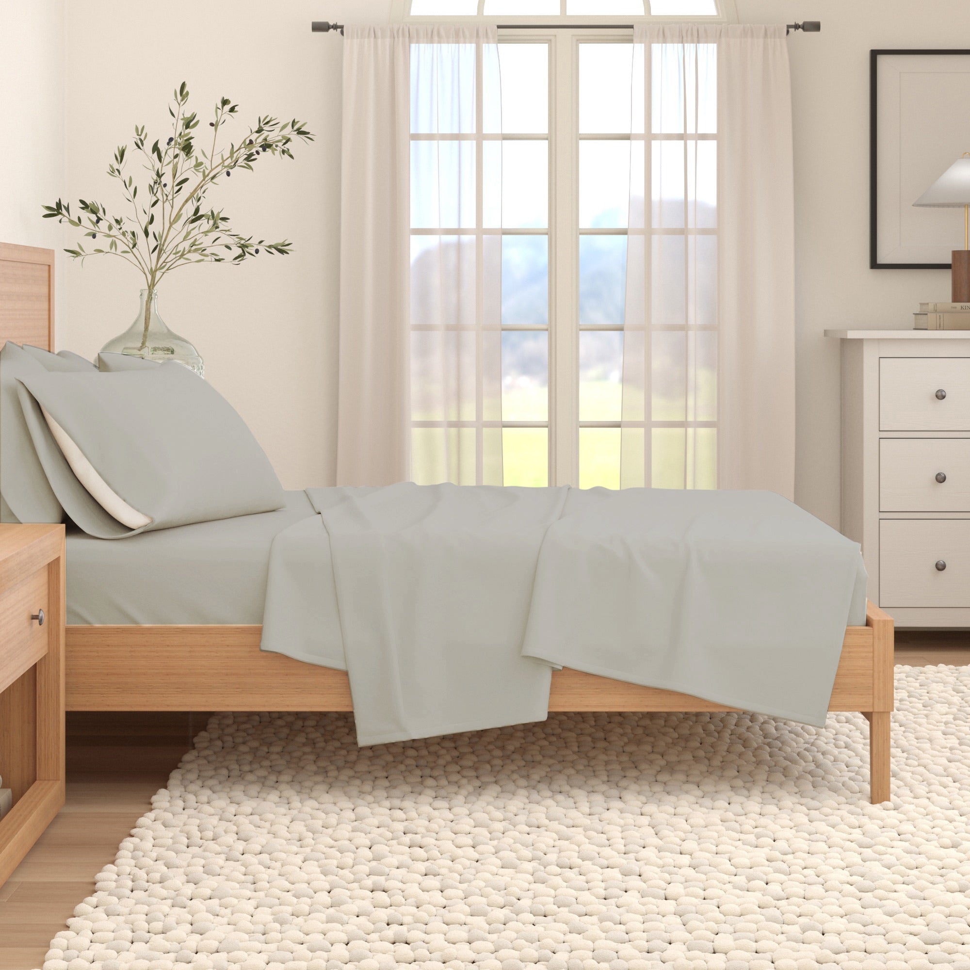 Cotton Solid Flannel Sheet - Nordic Collection