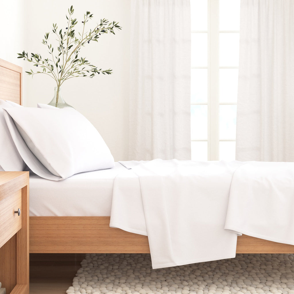 Cotton Solid Flannel Sheet - Nordic Collection