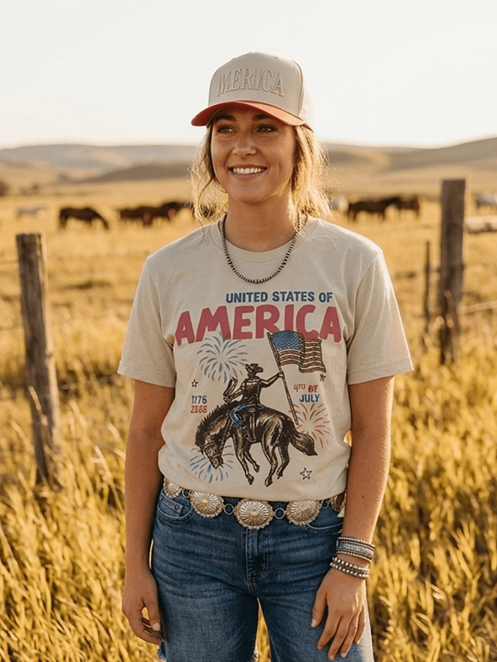 United States of America Cowboy Graphic Tee