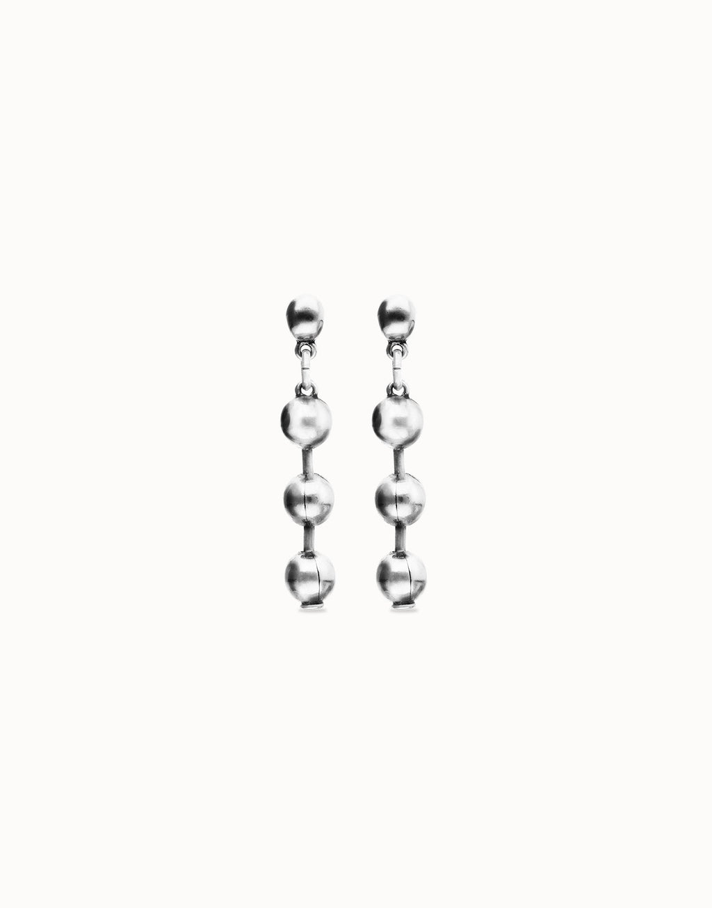 Uno De 50 Bead drop earrings Silver