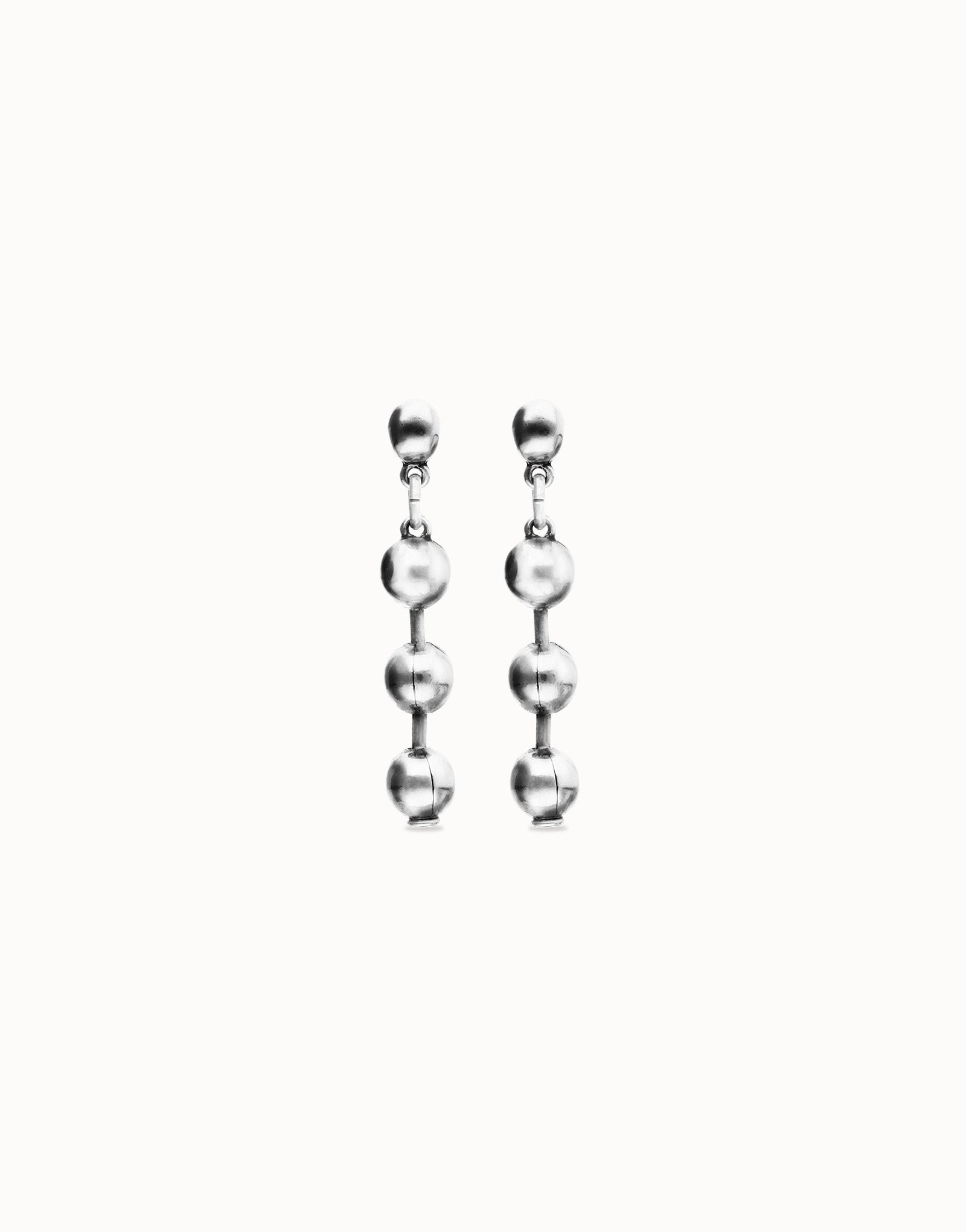 Uno De 50 Bead drop earrings Silver