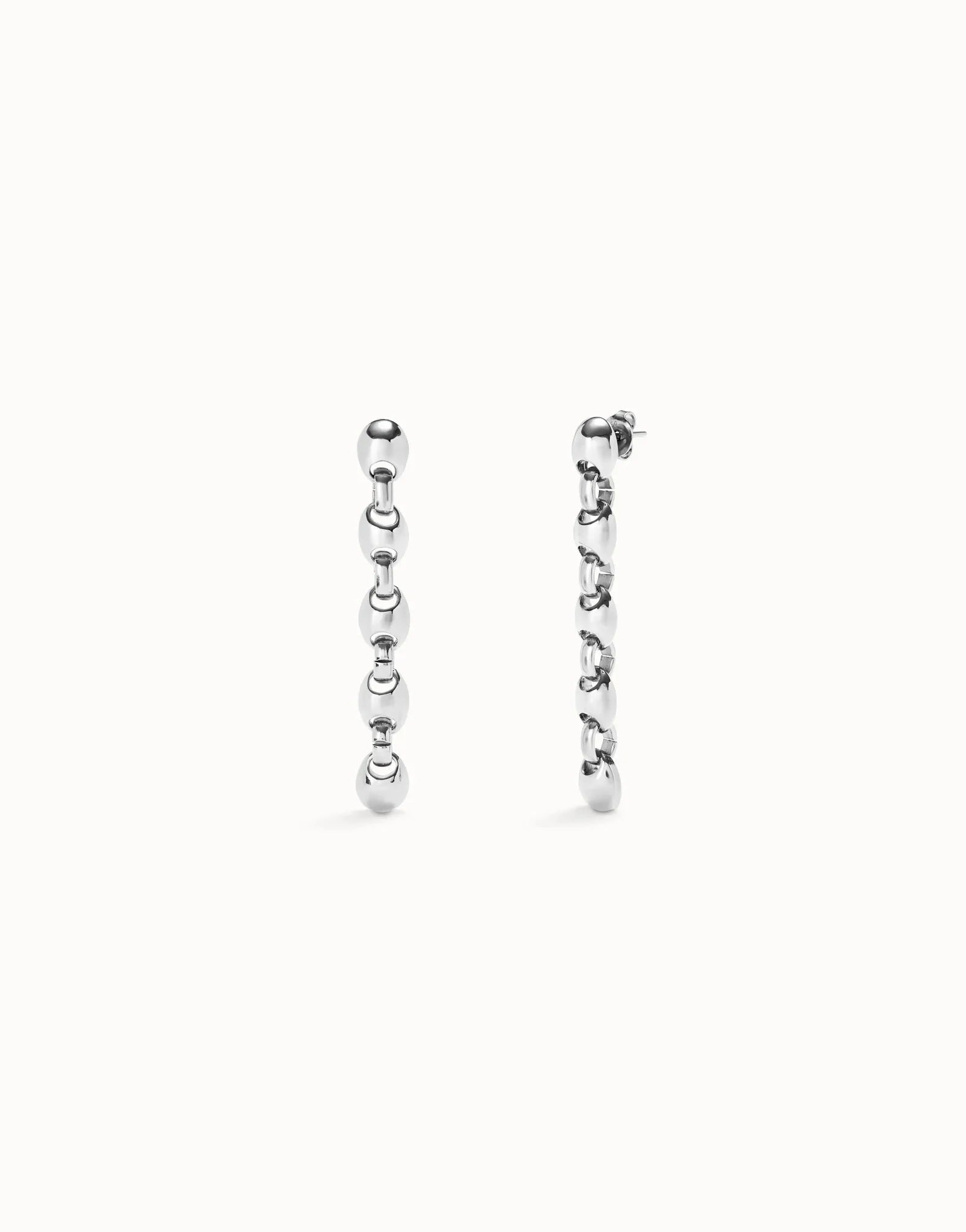 Uno De 50 Drop earrings with bead shaped links Silver