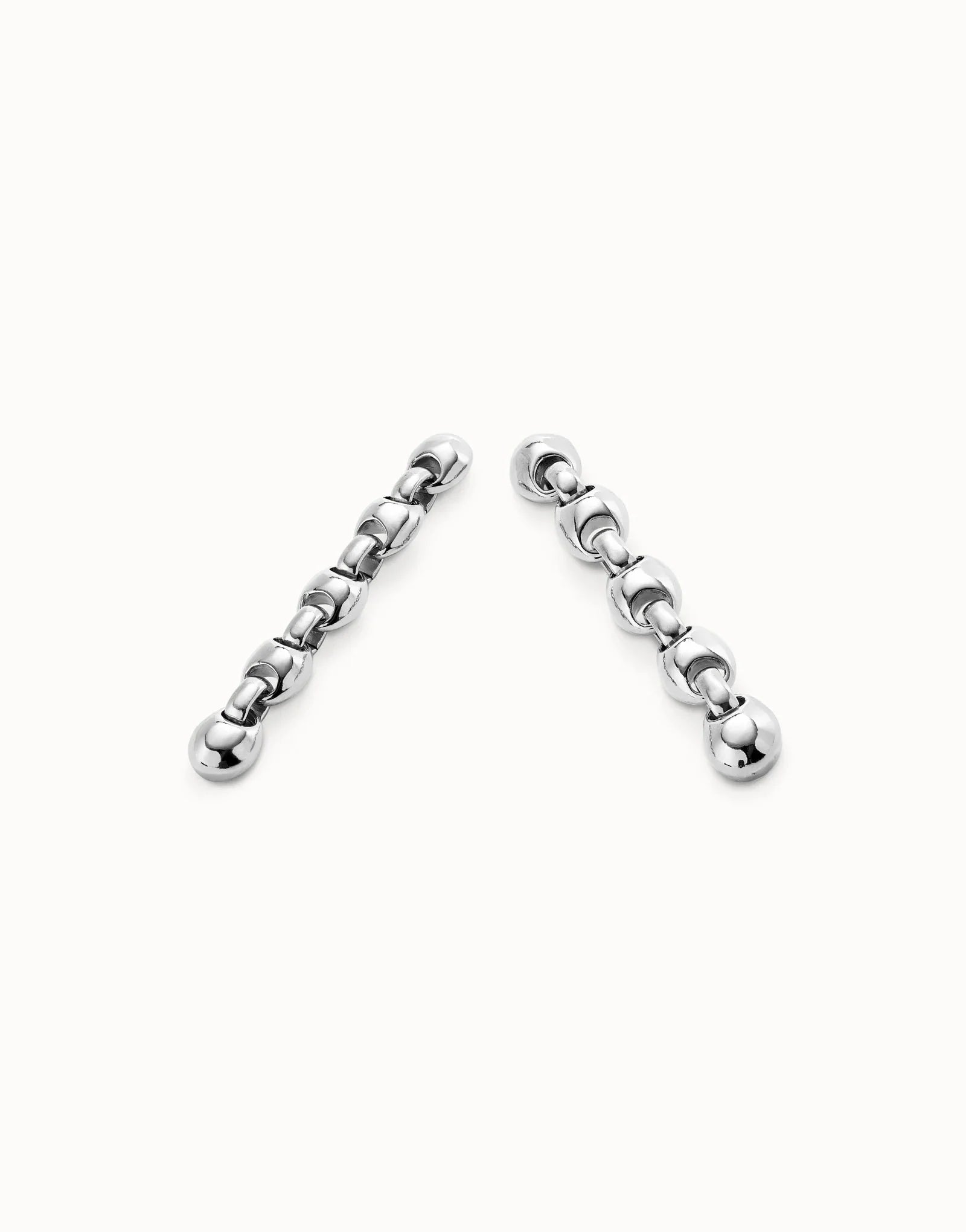 Uno De 50 Drop earrings with bead shaped links Silver
