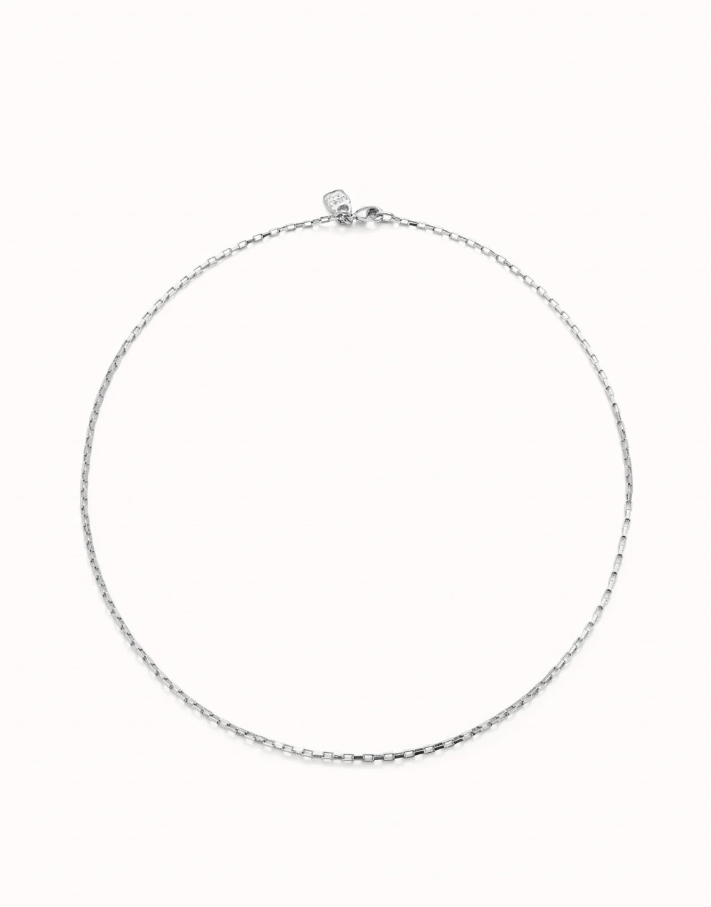 Uno De 50 Short link chain charm necklace Silver