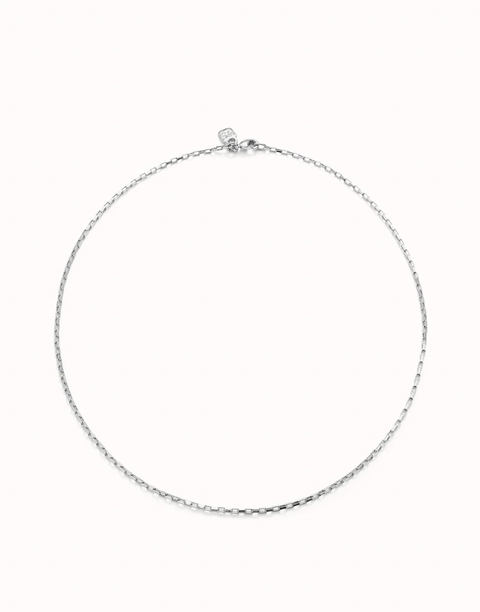 Uno De 50 Short link chain charm necklace Silver