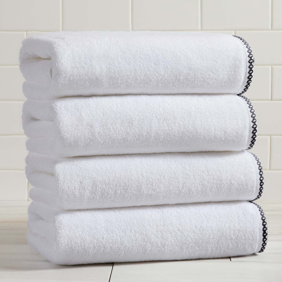 Cotton Border-Stitched 6-Piece Towel Set - Valery Collection