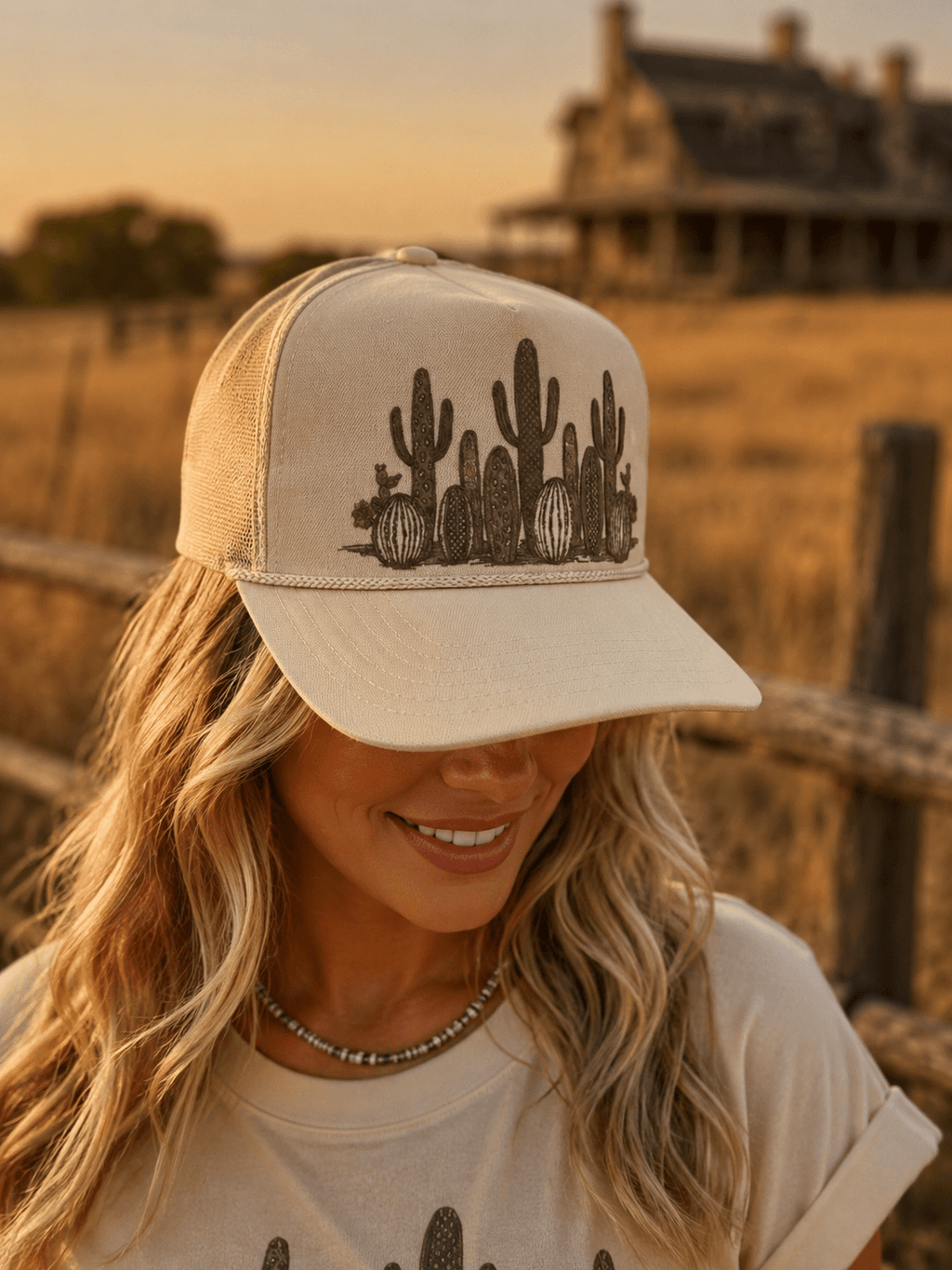Western Cactus Garden Trucker Hat