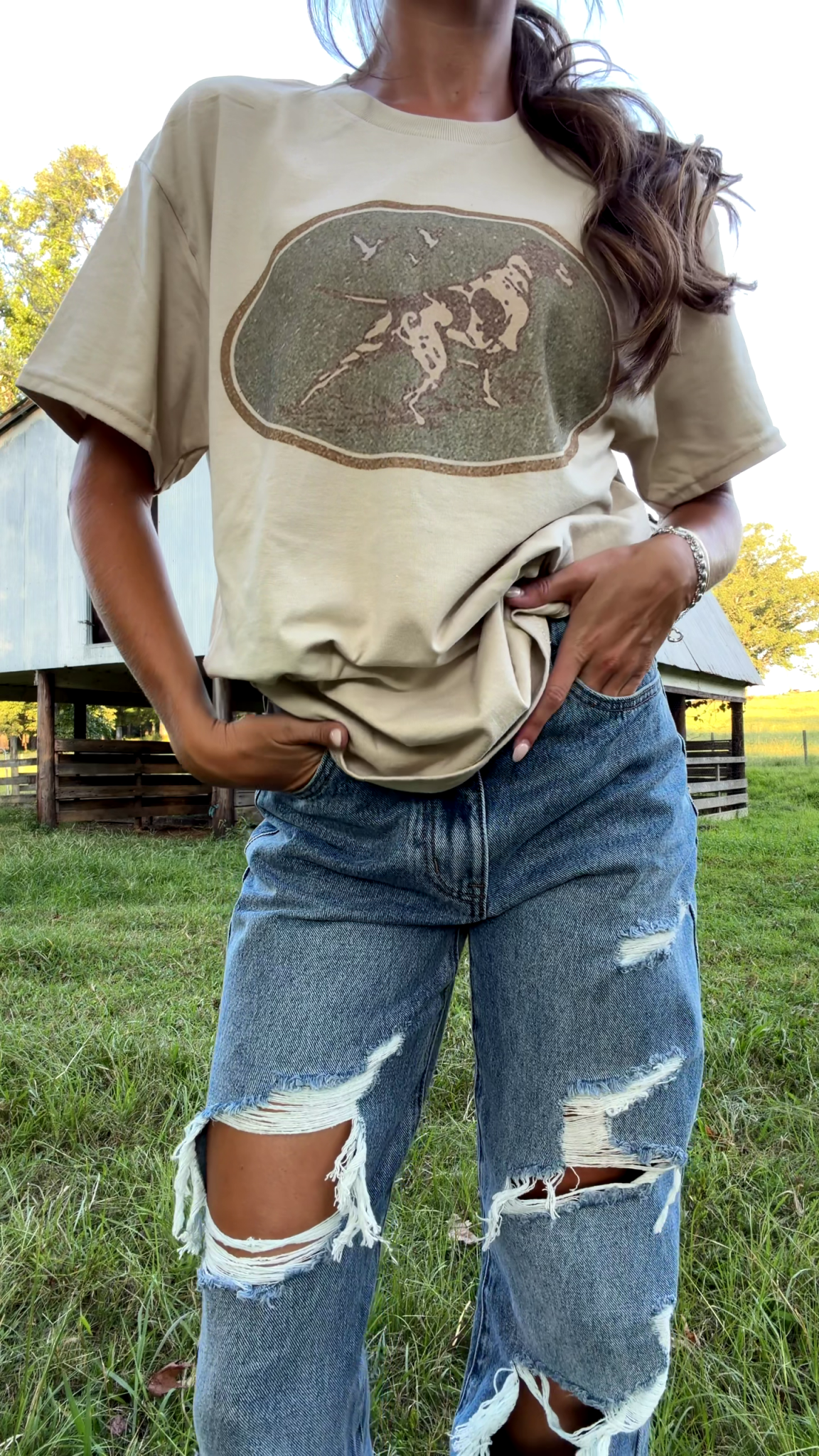 Western Hunt Dog Graphic Tee