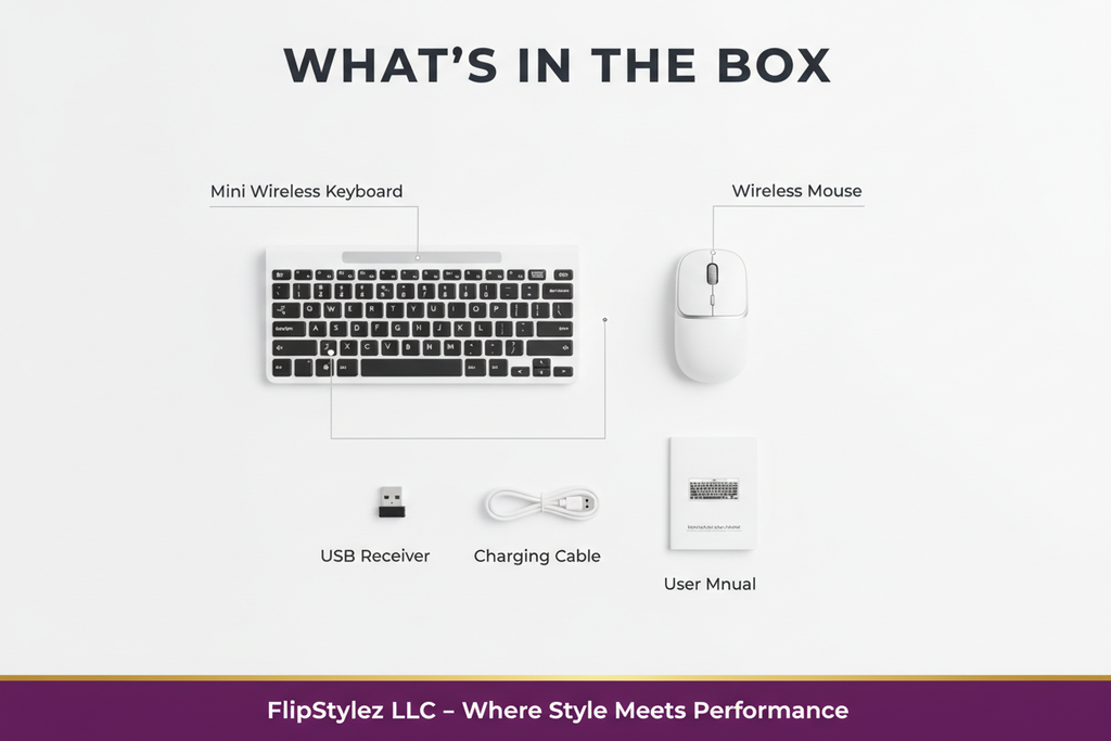AIPHY™ K818 3-Mode Wireless Keyboard & Mouse Combo – Bluetooth 5.0 + 2.4GHz, Rechargeable, Multi-Device | FlipStylez LLC®