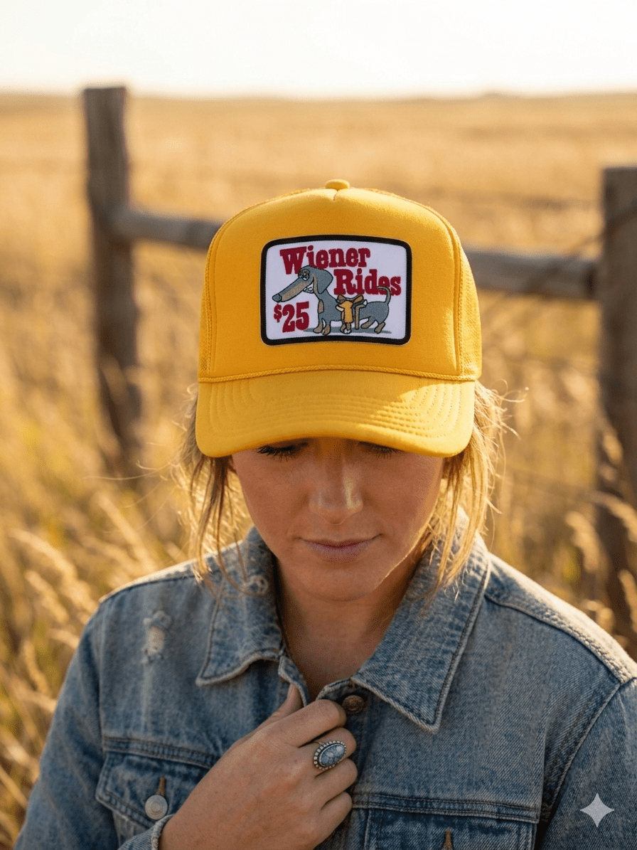 Wiener Rides Patch Trucker Hat