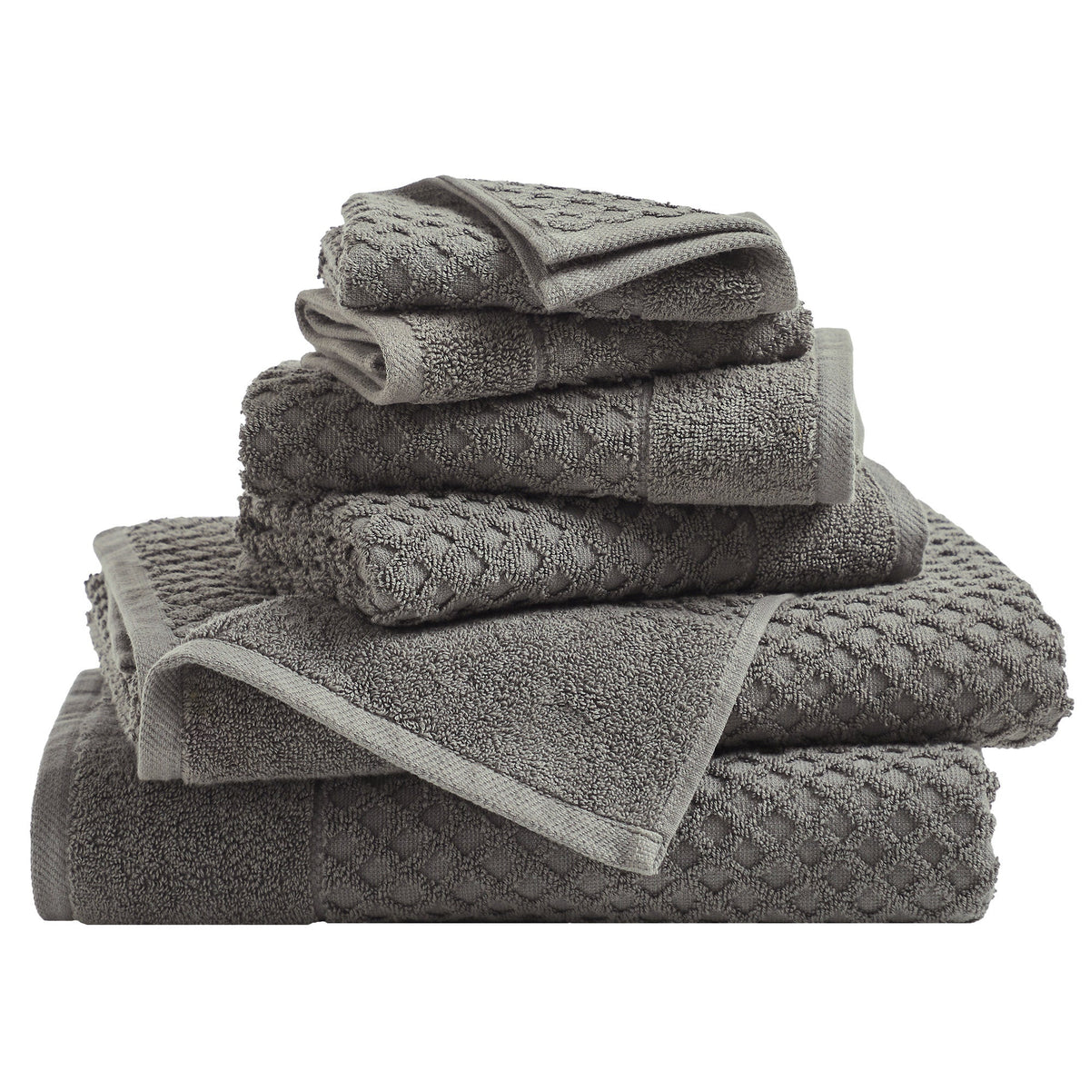 Cotton Diamond Waffle Weave Bath Towel Set - Grayson Collection