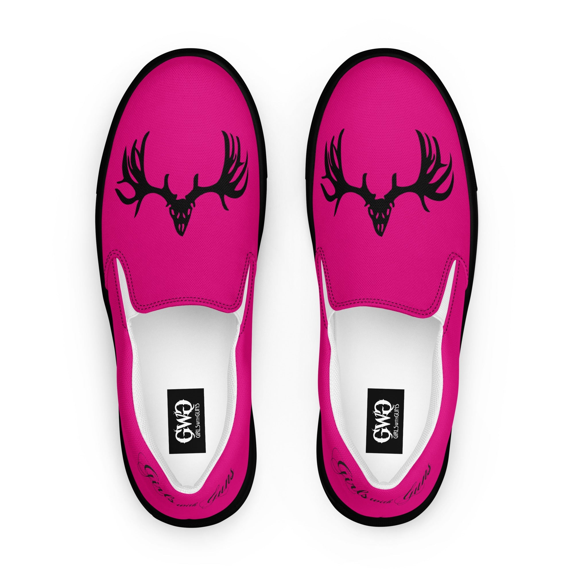Buck Head Bright Pink Women's Canvas Slip-On Shoes