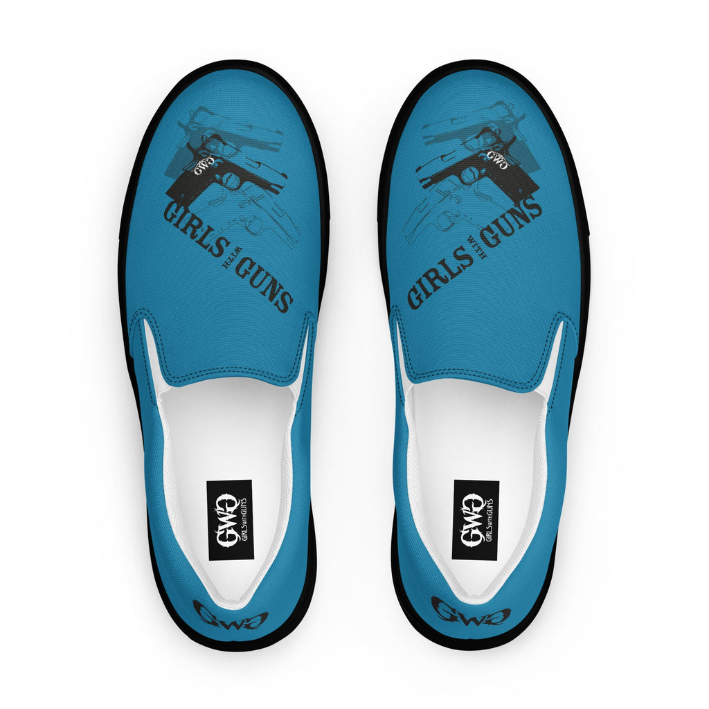 Pistol Trio Women's Deep Teal Canvas Slip-On Shoes