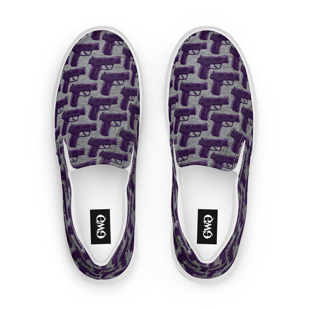Purple Haze Pistol Palooza Women’s Canvas Slip-On Shoes