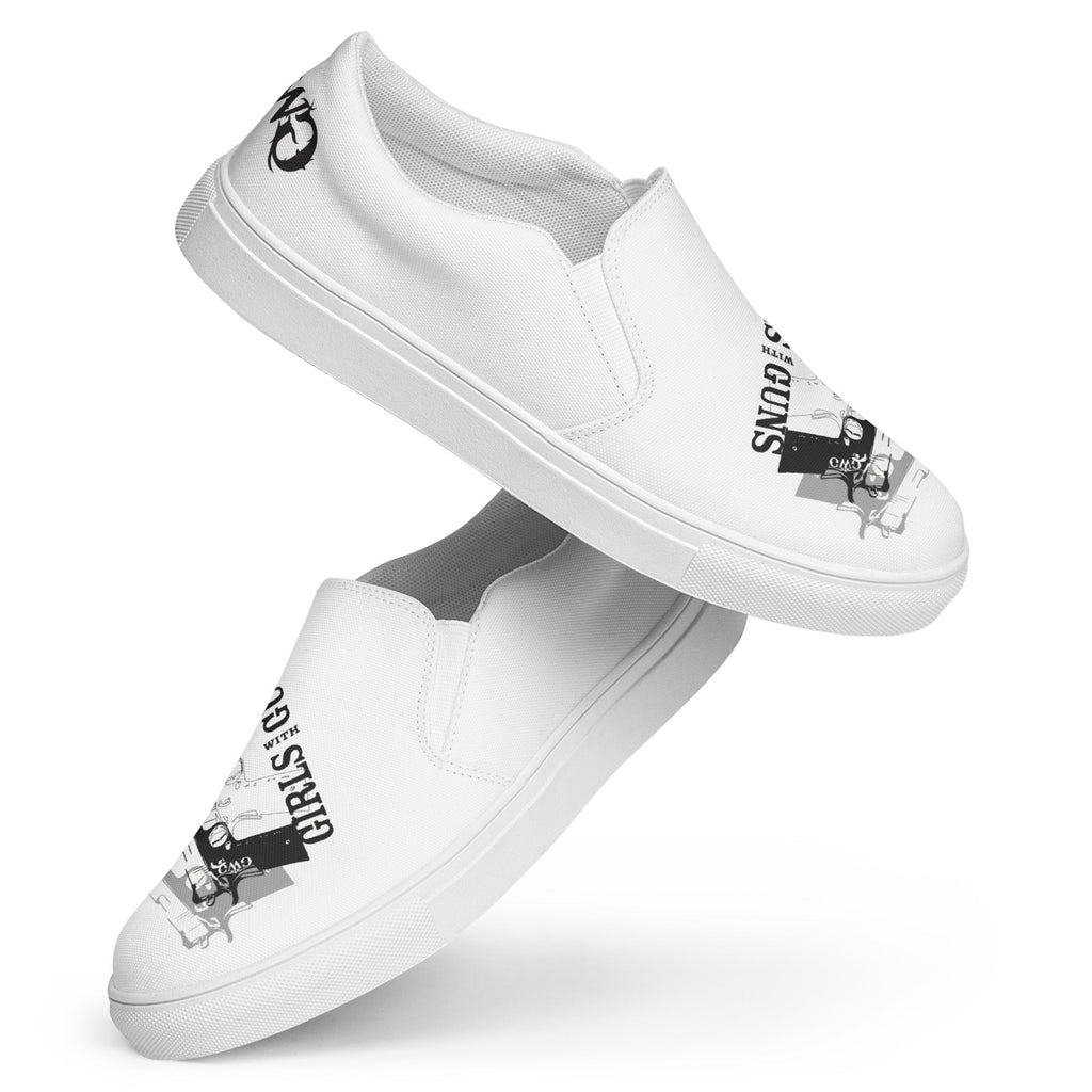 Pistol Trio Women’s White Canvas Slip-On Shoes