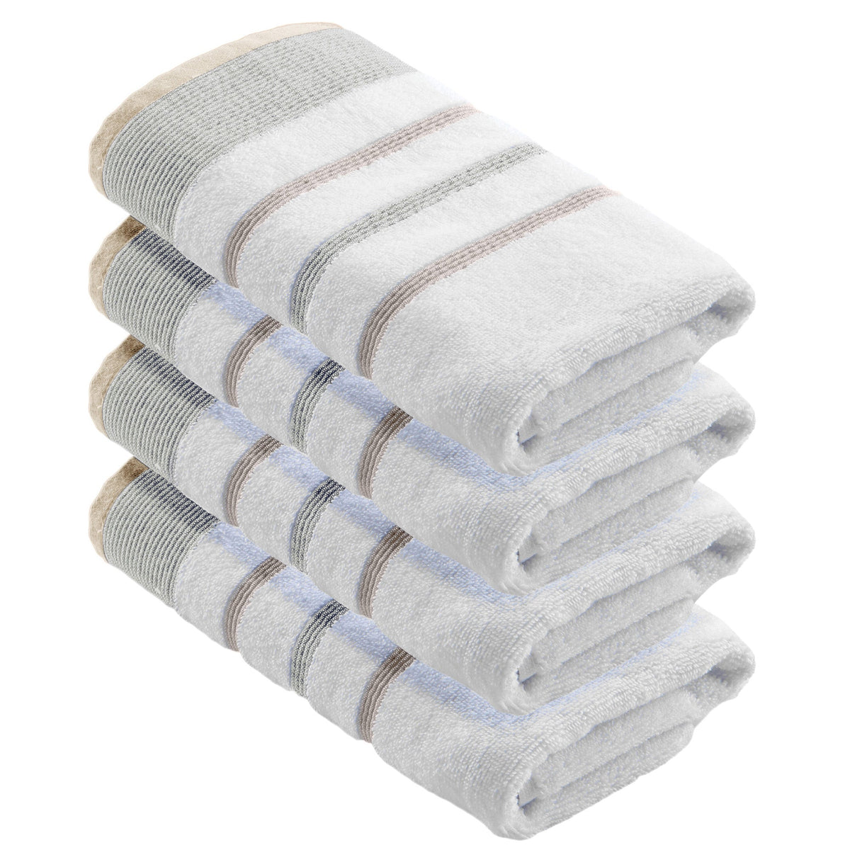 Decorative Cotton Stripe Bath Towel Set - Noelle Collection