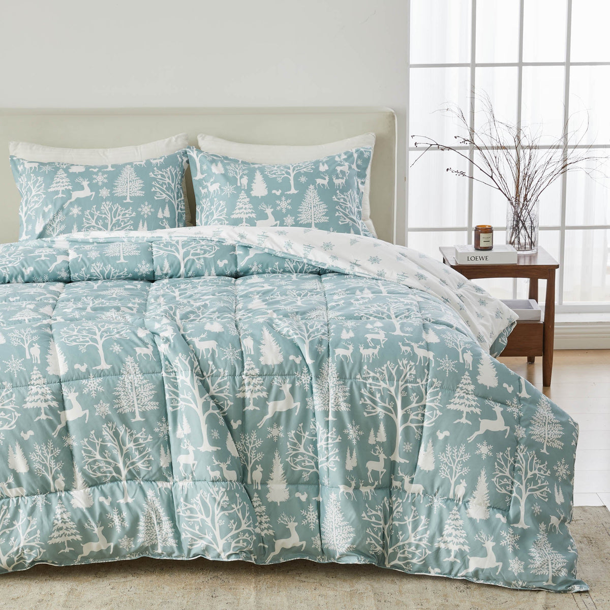 Reversible Christmas Comforter and Sham Set - Holiday / Lodge Odette Collection